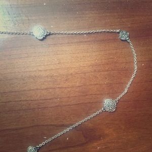 Long silver necklace